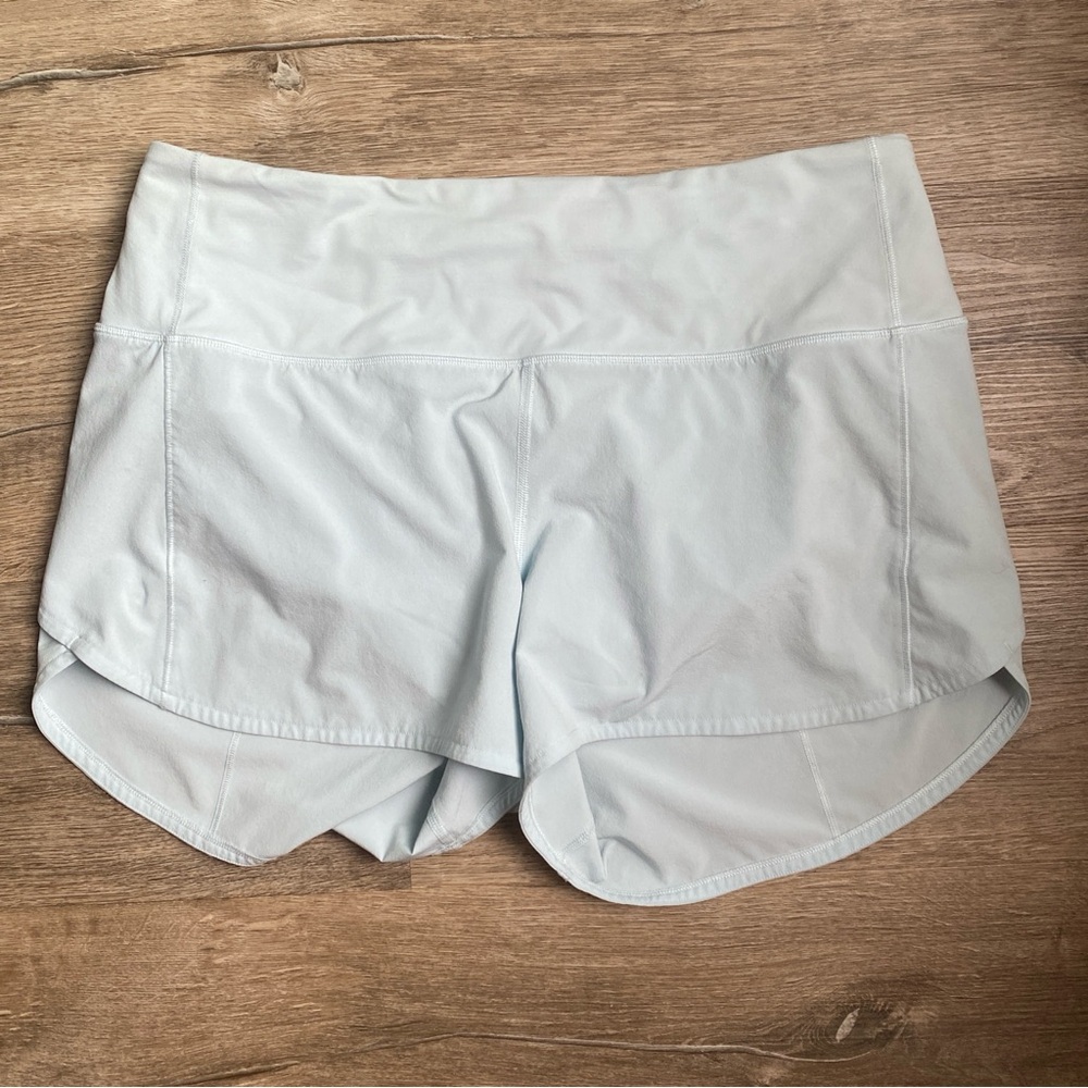 Speed Up High-Rise Lined Short 4" Powdered Blue size 10